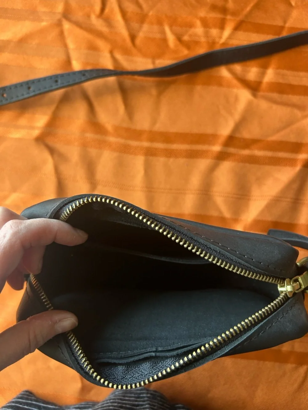 Portland Leather Black Mini Crossbody Bag - Picture 2 of 2